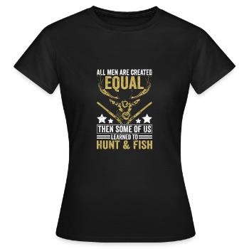 Tout le monde apprend également à chasser et à pêcher - T-shirt Femme - noir - Devant - AI Model Female 172 dark (172cm)
