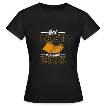 Se perdre dans un bon livre - T-shirt Femme - noir - Devant - AI Model Female 172 dark (172cm)