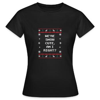 Waren schnee süße rechte Weihnachts -Wortspiel -We - Frauen T-Shirt - Schwarz - Vorne - AI Model Female 172 dark (172cm)