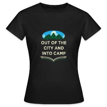 Depuis la ville Camping Forest Camper Jungle Wall - T-shirt Femme - noir - Devant - AI Model Female 172 dark (172cm)