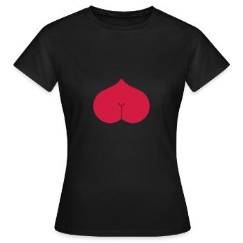 Arsch Herz Popo - Frauen T-Shirt - Schwarz - Vorne - AI Model Female 172 dark (172cm)