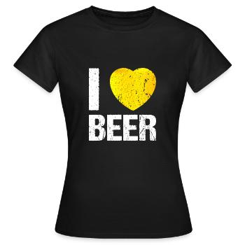 I love Beer Bier - Frauen T-Shirt - Schwarz - Vorne - AI Model Female 172 dark (172cm)