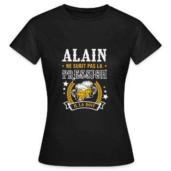 Alain bière Alain cadeau alain fêtes - T-shirt Femme - noir - Devant - AI Model Female 172 dark (172cm)