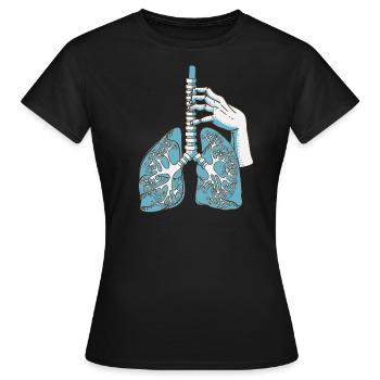 Les poumons 2 - T-shirt Femme - noir - Devant - AI Model Female 172 dark (172cm)