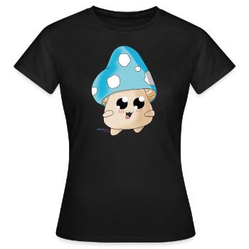 Champignon magique d’hiver - T-shirt Femme - noir - Devant - AI Model Female 172 dark (172cm)