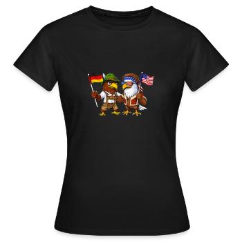 German Eagle US American Bald Eagle - Women's T-Shirt - black - Front - AI Model Female 172 dark (172cm)