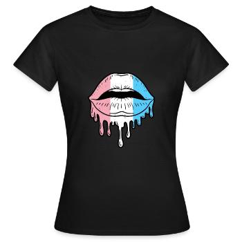 Dripping Transgender Lips Trans Pride - T-shirt Femme - noir - Devant - AI Model Female 172 dark (172cm)
