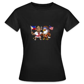 Héritage philippino-américain - T-shirt Femme - noir - Devant - AI Model Female 172 dark (172cm)