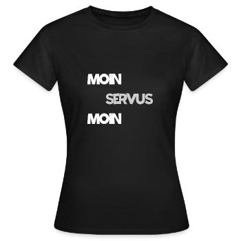 moin servus moin - T-shirt Femme - noir - Devant - AI Model Female 172 dark (172cm)