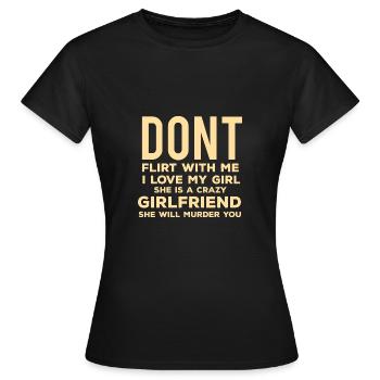Déprimé ne flirte pas avec moi, ma copine - T-shirt Femme - noir - Devant - AI Model Female 172 dark (172cm)
