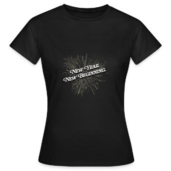 Neues Jahr Neuanfangssprüche erhebende Zitate insp - Frauen T-Shirt - Schwarz - Vorne - AI Model Female 172 dark (172cm)