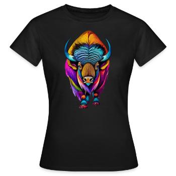 Bison - T-shirt Femme - noir - Devant - AI Model Female 172 dark (172cm)