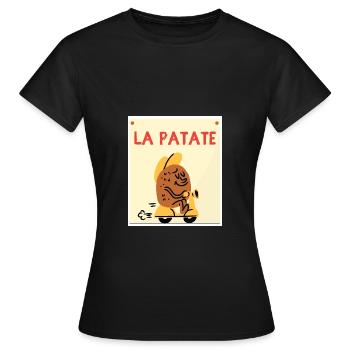LA PATATE - T-shirt Femme - noir - Devant - AI Model Female 172 dark (172cm)