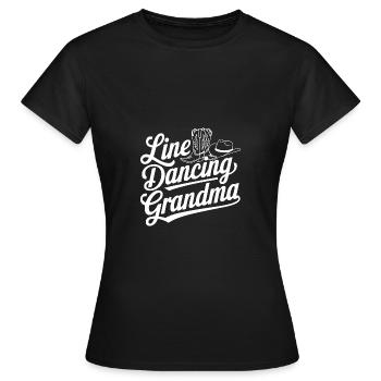 Danse en ligne Granny Country Dance - Grandma Dances - T-shirt Femme - noir - Devant - AI Model Female 172 dark (172cm)