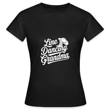 Danse en ligne Granny Country Dance - Grandma Dances - T-shirt Femme - noir - Devant - AI Model Female 172 dark (172cm)