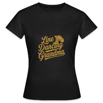 Danse en ligne Granny Country Dance - Grandma Dances - T-shirt Femme - noir - Devant - AI Model Female 172 dark (172cm)