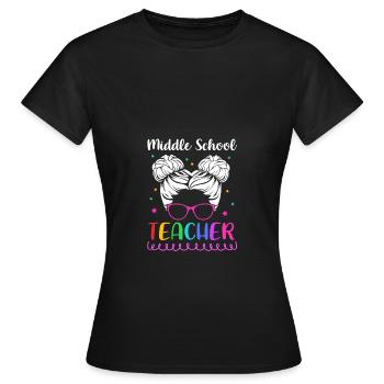 Enseignants de collège - T-shirt Femme - noir - Devant - AI Model Female 172 dark (172cm)
