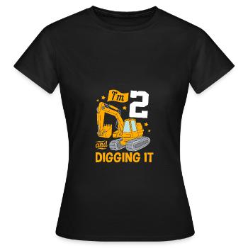 Chantier de la fête d’anniversaire des enfants - T-shirt Femme - noir - Devant - AI Model Female 172 dark (172cm)