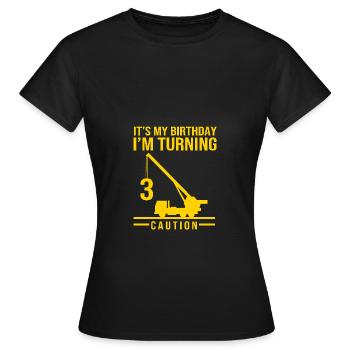 Chantier de la fête d’anniversaire des enfants - T-shirt Femme - noir - Devant - AI Model Female 172 dark (172cm)
