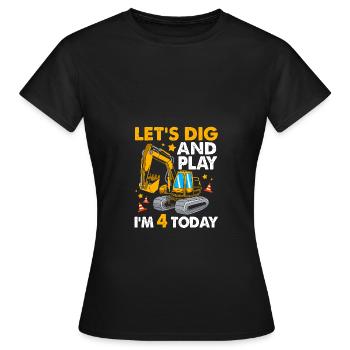Chantier de la fête d’anniversaire des enfants - T-shirt Femme - noir - Devant - AI Model Female 172 dark (172cm)