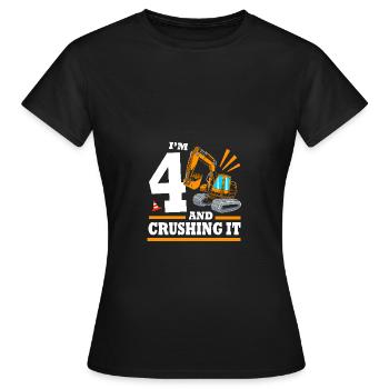 Chantier de la fête d’anniversaire des enfants - T-shirt Femme - noir - Devant - AI Model Female 172 dark (172cm)