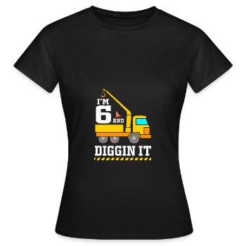 Chantier de la fête d’anniversaire des enfants - T-shirt Femme - noir - Devant - AI Model Female 172 dark (172cm)
