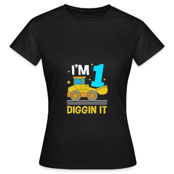 Chantier de la fête d’anniversaire des enfants - T-shirt Femme - noir - Devant - AI Model Female 172 dark (172cm)