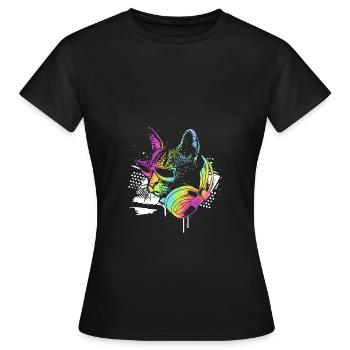 Rave Raver Techno music Techno bass Mixer - Women's T-Shirt - black - Front - AI Model Female 172 dark (172cm)