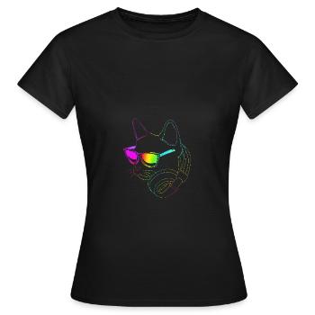 Rave Raver Techno music Techno bass Mixer - Women's T-Shirt - black - Front - AI Model Female 172 dark (172cm)