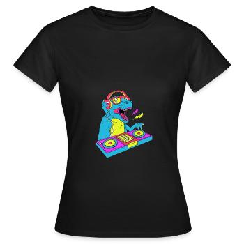 Rave Raver Techno music Techno bass Mixer - Women's T-Shirt - black - Front - AI Model Female 172 dark (172cm)