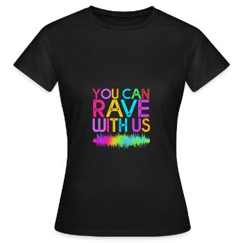 Rave Raver Techno music Techno bass Mixer - Women's T-Shirt - black - Front - AI Model Female 172 dark (172cm)