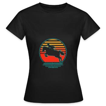 Dressage Dressage Cheval Dressage Cavalier - T-shirt Femme - noir - Devant - AI Model Female 172 dark (172cm)
