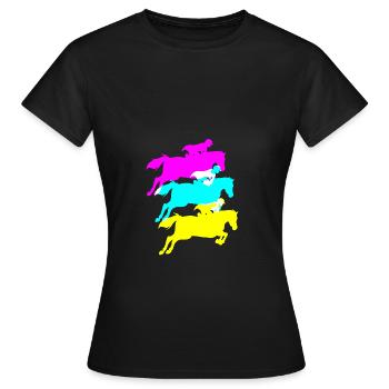 Dressage Dressage Cheval Dressage Cavalier - T-shirt Femme - noir - Devant - AI Model Female 172 dark (172cm)