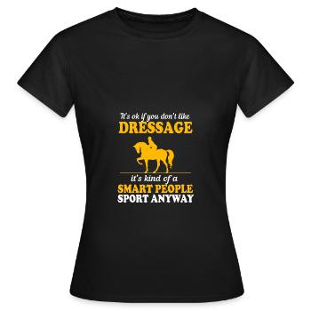 Dressage Dressage Cheval Dressage Cavalier - T-shirt Femme - noir - Devant - AI Model Female 172 dark (172cm)
