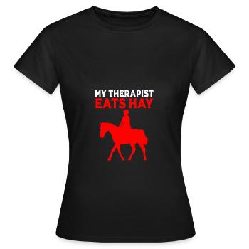 Dressage Dressage Cheval Dressage Cavalier - T-shirt Femme - noir - Devant - AI Model Female 172 dark (172cm)