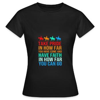 Dressage Dressage Cheval Dressage Cavalier - T-shirt Femme - noir - Devant - AI Model Female 172 dark (172cm)