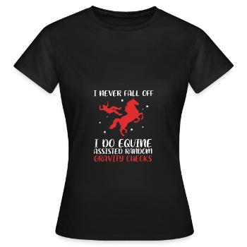 Dressage Dressage Cheval Dressage Cavalier - T-shirt Femme - noir - Devant - AI Model Female 172 dark (172cm)
