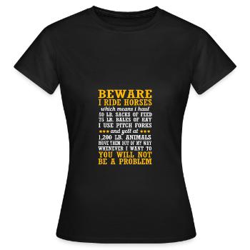 Dressage Dressage Cheval Dressage Cavalier - T-shirt Femme - noir - Devant - AI Model Female 172 dark (172cm)