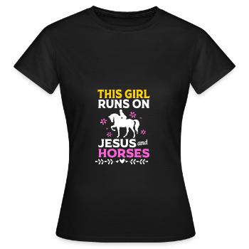 Dressage Dressage Cheval Dressage Cavalier - T-shirt Femme - noir - Devant - AI Model Female 172 dark (172cm)