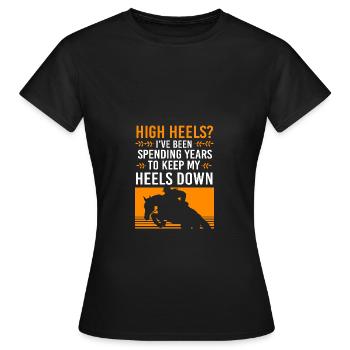 Dressage Dressage Cheval Dressage Cavalier - T-shirt Femme - noir - Devant - AI Model Female 172 dark (172cm)
