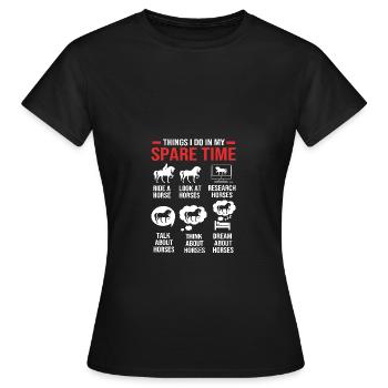 Dressage Dressage Cheval Dressage Cavalier - T-shirt Femme - noir - Devant - AI Model Female 172 dark (172cm)