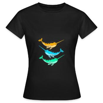 Narwal - Frauen T-Shirt - Schwarz - Vorne - AI Model Female 172 dark (172cm)