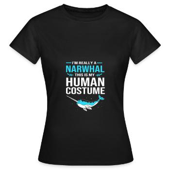 Narval - T-shirt Femme - noir - Devant - AI Model Female 172 dark (172cm)