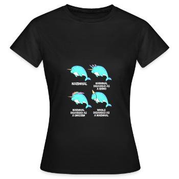 Narwal - Frauen T-Shirt - Schwarz - Vorne - AI Model Female 172 dark (172cm)