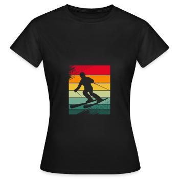 Ski Skiurlaub - Frauen T-Shirt - Schwarz - Vorne - AI Model Female 172 dark (172cm)