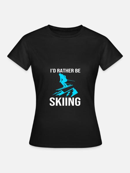 Ski Skiurlaub - Frauen T-Shirt - Schwarz