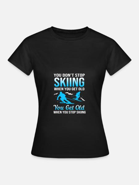 Ski Skiurlaub - Frauen T-Shirt - Schwarz