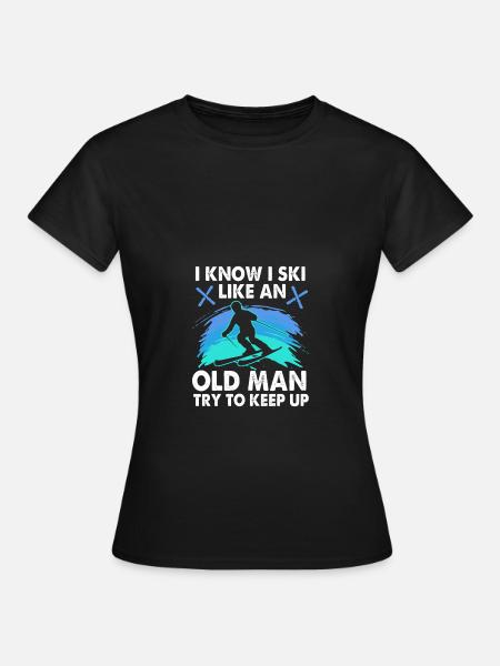 Ski Skiurlaub - Frauen T-Shirt - Schwarz
