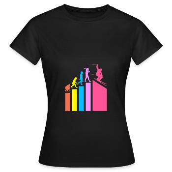 Ski Skiurlaub - Frauen T-Shirt - Schwarz - Vorne - AI Model Female 172 dark (172cm)