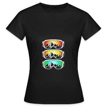 Ski Skiurlaub - Frauen T-Shirt - Schwarz - Vorne - AI Model Female 172 dark (172cm)